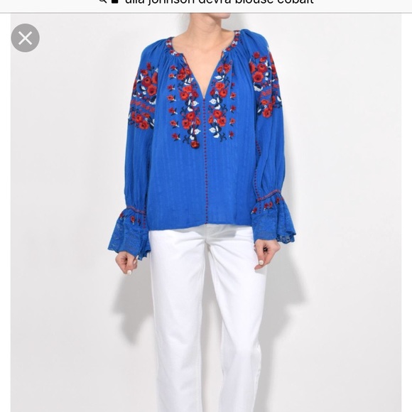 Ulla Johnson Tops - ULLA JOHNSON NEW Devra Blouse Cobalt Sz 4